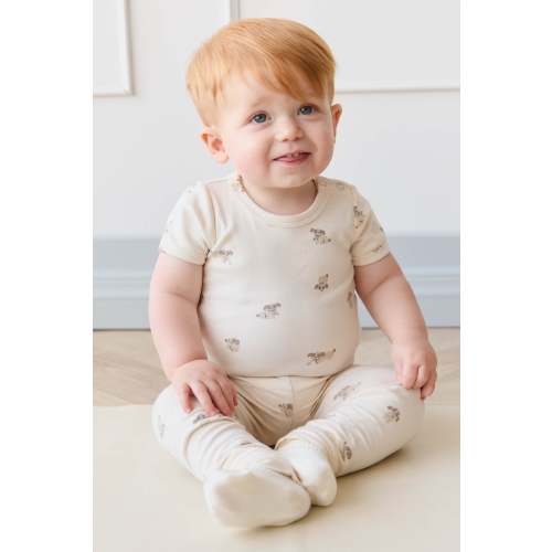 Organic Cotton Hudson Short Sleeve Bodysuit - Sasha Puppy Tofu