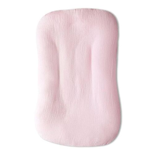 Hooyax Muslin Baby Lounger Cover Soft Organic Cotton Slipcover Fits Newborn Lounger for Baby Boys and Girls (Pink)
