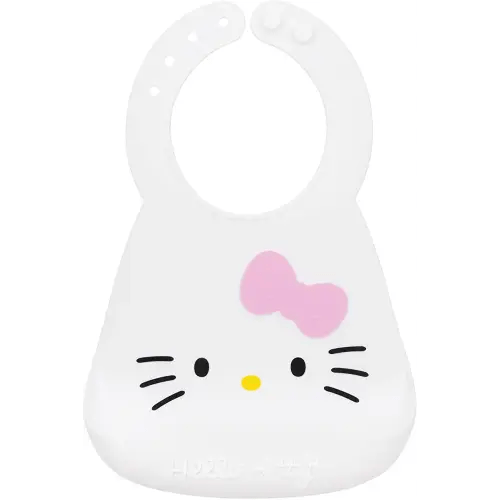 Bumkins Bibs, Silicone Pocket for Babies, Baby Bib for Girl or Boy, for 6-24 Months Up to Toddler, Essential Must Have for Eating, Feeding, Baby Led Weaning Supplies, Mess Saving, Sanrio Hello Kitty