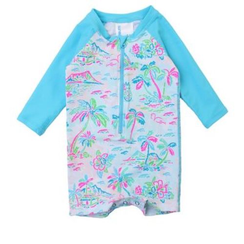 RuggedButts Baby/Toddler Boys UPF50+ Long Sleeve One Piece Rash Guard