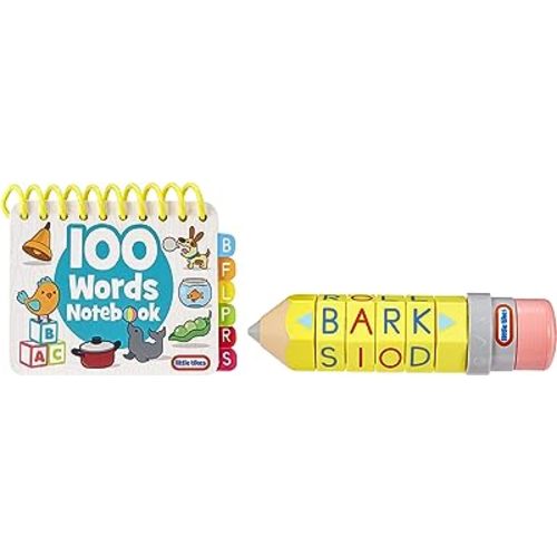 Little Tikes Old School 100 Words Spell & Spin Pencil, Letters, Spelling, Vocabulary, Phonetics, Alphabet, Sounds, Retro, Throwback, Preschool Educational, Learning, Gift and Toy