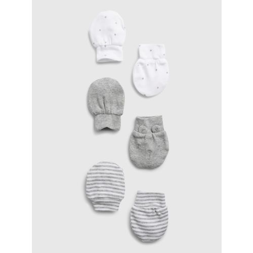 Baby 100% Organic Cotton First Favorite Mittens (3-Pack) in grey heather, size: One Size