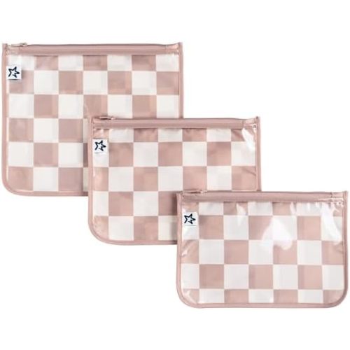 Tiny Twinkle Mess-proof Travel Bags, Airline Compliant, Zipper Closure, Clear Front Pouch, Diaper Bag Packing, Toiletry or Cosmetics Organizer 3 Pack Set