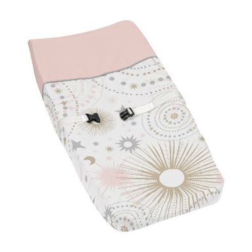 Sweet Jojo Designs Girl Changing Pad Cover Celestial Pink and Gold