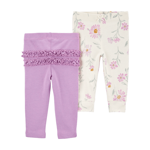 Baby 2-Pack Floral Pull-On Pants - Purple/Floral - Carter's | Carter's
