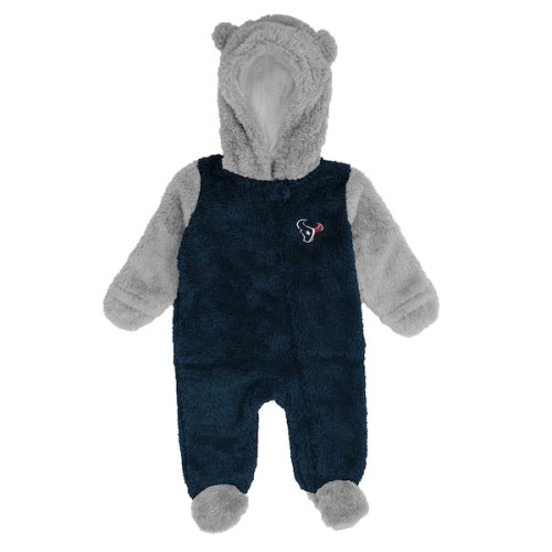 Newborn & Infant Houston Texans Navy Game Nap Teddy Fleece Bunting Full-Zip Sleeper