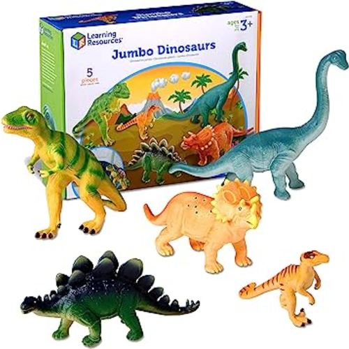 Learning Resources Jumbo Dinosaurs - Toddler Learning Toys, Dinosaurs Toys for Kids Ages 3+, Dinosaur Games