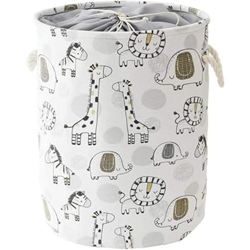 INough Baby Hamper Kids Laundry Basket Nursery Hamper Stuff animal Organizer,Toy Baskets Corner Stuffed Animal Storage Basket Kids Storage Basket Safari Nursery Decor Clothes Hamper for Boys, Giraffe