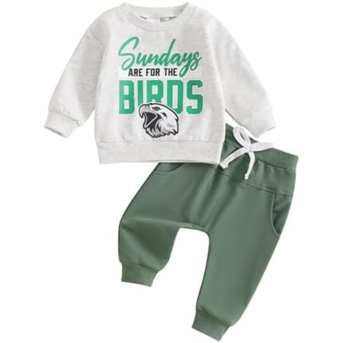 Toddler Boy Clothes Pretty Fly for A Little Guy Outfit Long Sleeve Sweatshirt Top Jogger Pants Cute 2Pcs Set 0-3T