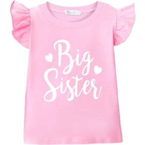Big Sister Shirt for Toddler Baby Girl Outfits Promoted to Big Sis Announcement T-Shirt Toddler Girls Gifts