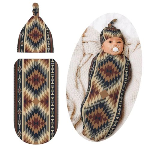 Western Swaddle Blanket, Aztec Unisex Baby Stuff, Soft Sleeping Bag Sack, Western Baby Items Stuff