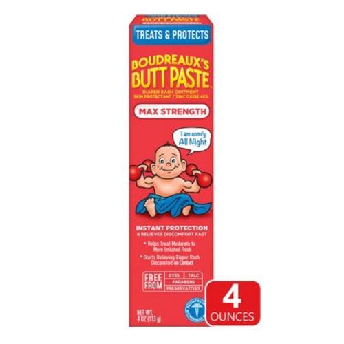 Boudreaux's Butt Paste Baby Diaper Rash Cream Maximum Strength - 4oz