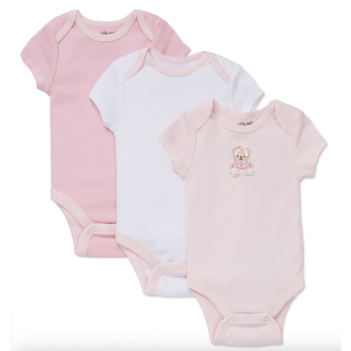 Pink Bear 3-Pack Bodysuits