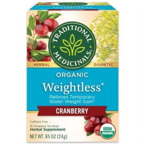 Traditional Medicinals Tea, Organic Weightless Cranberry, Tea Bags, 16 Ct