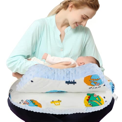 MUYFIO Nursing Pillow for Breastfeeding - Breast Feeding Pillow for More Support with Comfortable Cotton Material Removable Cotton Cover, Adjustable Waist Strap, Security Fence for Baby Boy and Girl