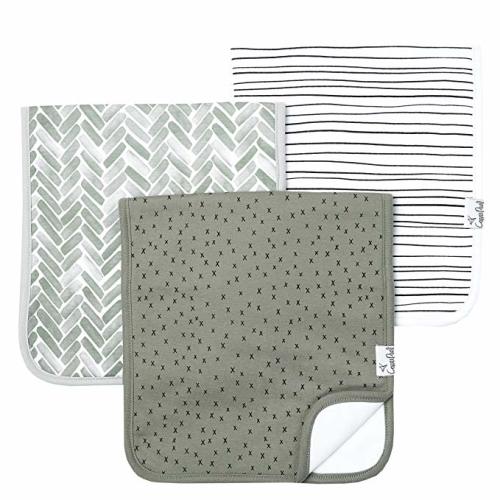 Baby Burp Cloth Large 21''x10'' Size Premium Absorbent Triple Layer 3 Pack Gift Set “Alta” by Copper Pearl