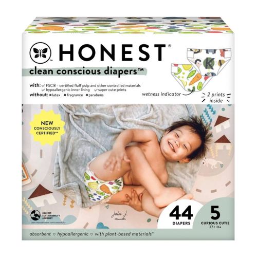 The Honest Company Clean Conscious Disposable Diapers - So Delish & All The Letters- Size 5 - 44ct