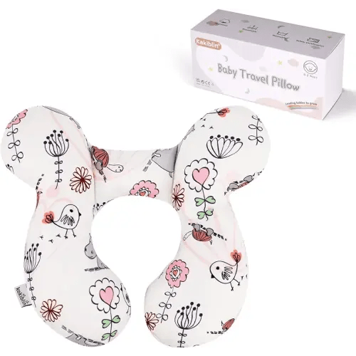 KAKIBLIN Baby Neck Pillow, Upgraded Baby Support Pillow,Baby Neck Support Pillow for Carseat, Newborn Neck Support for Car Seat,Pushchair,Travel (Hippo)