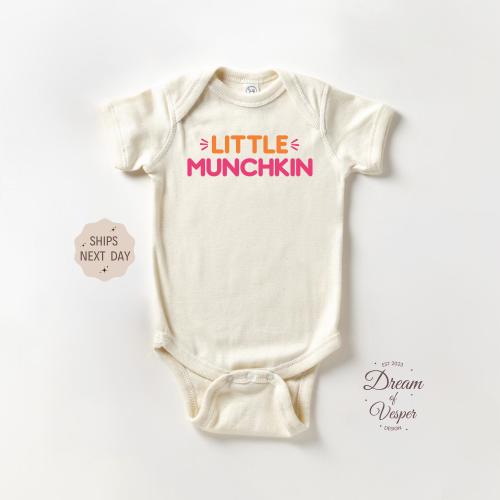 Little Munchkin Baby Onesie® - Cute Donut Bodysuit - Funny Food Baby Onesie® - Retro Baby Onesie® - Newborn Baby Gift - Natural Baby Clothes