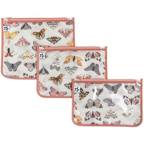 Tiny Twinkle Diaper Bag Organizing Pouches|3 Pack Mess-Proof Clear Front Travel Organizer Bags&TSA Approved Toiletry Bag Set for Baby and Mom Essentials