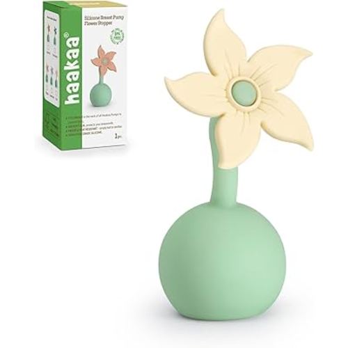 haakaa Manual Breast Pump Flower Stopper (Oat) - Made of Premium Silicone, BPA Free, Compatible with All haakaa Breast Pumps