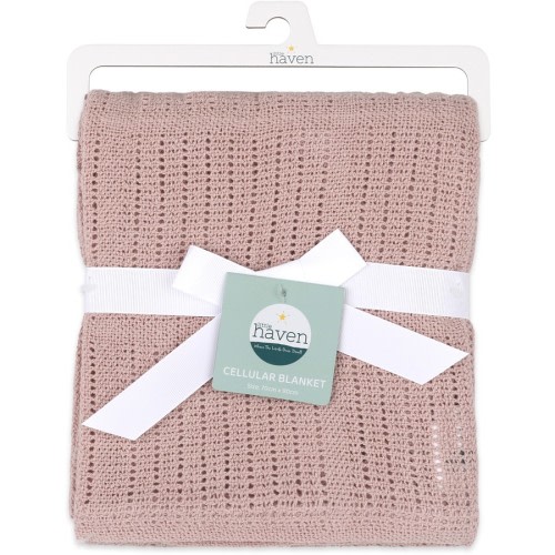 Little Haven Cotton Cellular Blanket - Rose