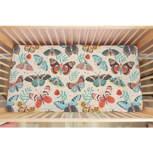 Flutter | 100% Organic Cotton Muslin Baby Bedding | Swaddle | Crib Sheet | Moses Basket Sheet | Changing Pad Cover | Mini Crib Sheet