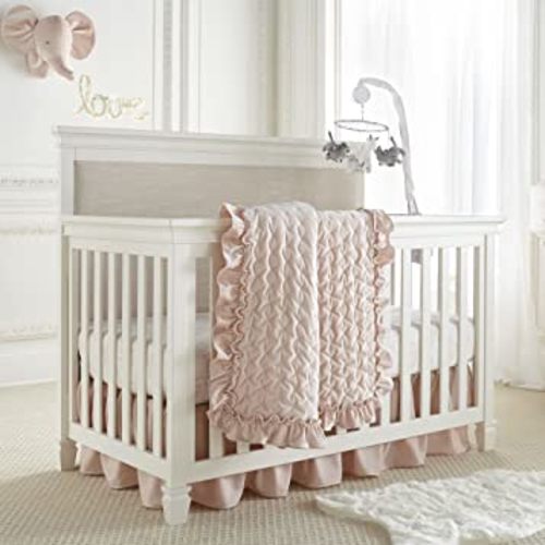 Amazon.com: Levtex Baby - Heritage Crib Bed Set - Baby Nursery Set - Blush Velvet - Rich Velvet - 4 Piece Set Includes Quilt, One Fitted Sheet, Changing Pad & Skirt/Dust Ruffle : Baby