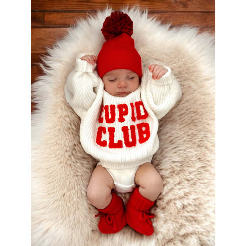 Knit Sweater, Cupid Club White
