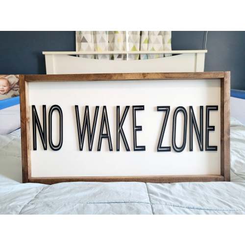 3D No Wake Zone Sign | Sign Above Bed For Lake House | Nursery Decor | Lake Wall Art