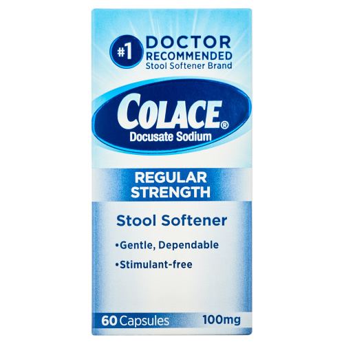 Colace Docusate Sodium Stool Softener 100mg, 60 capsules