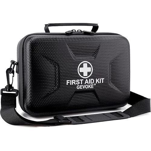410 Piece Waterproof Hard Shell First Aid Kit for Home, Car, Travel, Camping, Truck, Hiking, Sports, Office, Vehicle & Outdoor Emergencies - Emergency Medical Kits (Black)
