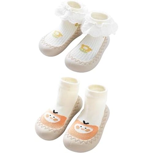 Baby Toddler Non-skid Sock Shoes Non Slip Floor Slipper for Boys Girls First Walking 2 Pairs