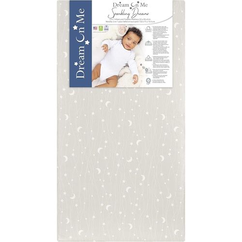 Dream On Me Sparkling Dreams 2 in 1 Baby Mattress, Fits All the StandardCribs, Full Size Cribs and Toddler Beds, Dual Sided Crib Mattress for Infants & Toddler, Made in USA