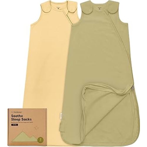 2-Pack Organic Baby Sleep Sacks, 100% Cotton - Soft & Breathable 0.5TOG Baby Wearable Blanket, Toddler Sleeping Sack 6-18 Months, Easy to Wear Transitional Swaddles for Newborns, Infants (Avocado, M)