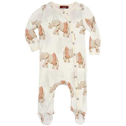 Tutu Elephant Bamboo Snap Footed Romper