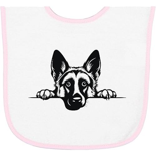 inktastic Peeking German Shepherd Baby Terry Cloth Bib