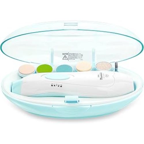 Little Martin's: Baby Electric Nail Trimmer - Blue - Soft LED Light, Adjustable Speed, Interchangeable Heads, Finger & Toenail Filing, Infant-Kid Safe