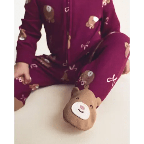 Baby Girl Bear 100% Cotton 2-Way Zip Sleep & Play Pajamas - Purple | Carter's