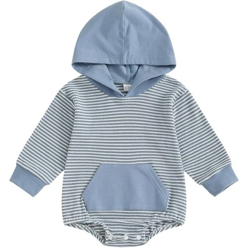 VISGOGO Unisex Baby Boy Girl Romper Waffle Newborn Infant Onesie Clothes Long Sleeve Bubble Oversized Romper Bodysuit Top