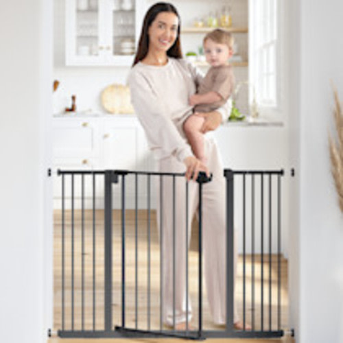 Comfy Cubs Baby Safety Gate with 3 Extensions - Black