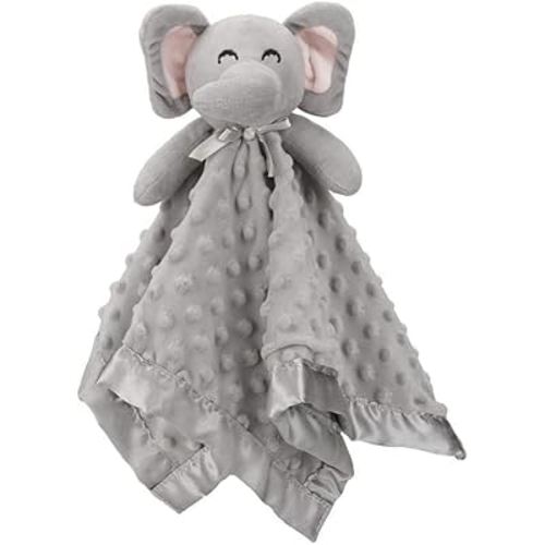 Pro Goleem Elephant Security Blanket, Soft Lovey Unisex Lovie Baby Gifts for Newborn Boys and Girls Snuggle Toy Stuffed Animal Grey 16 Inch