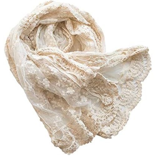 Honra Newborn Photography Prop Lace Wrap Baby Girl Posing Photoshoot Blanket (Ivory Cream A)