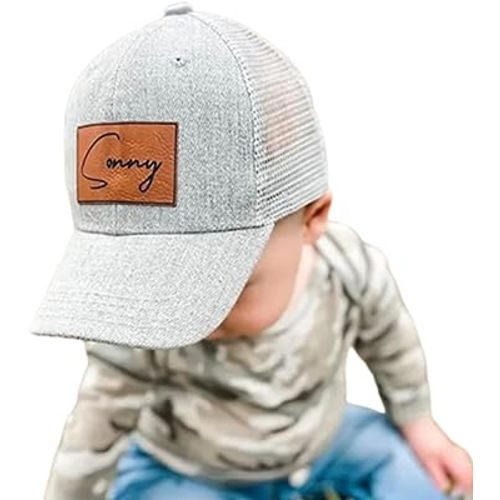 Custom Toddler Baseball Cap Personalized Name Hat Baby Boy Adjustable Trucker Hat Toddler Snapback Hat Dad Son Matching Hats (Style 1)