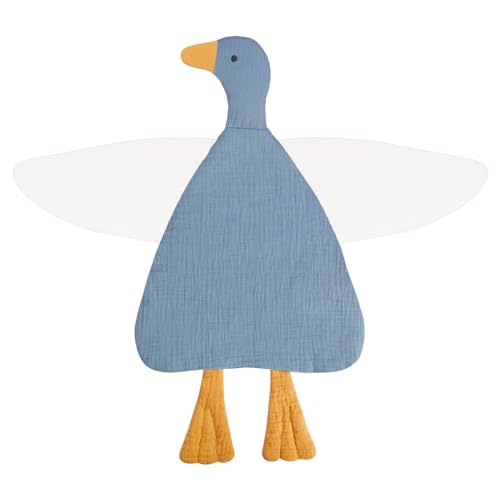 Wimist Baby Toys Lovey Blanket Soft Duck Toys for Newborn Essentials 0-6 Months, Sensory Stuffed Animal Security Blanket for Boys and Girls (Duck-Costume Blue)