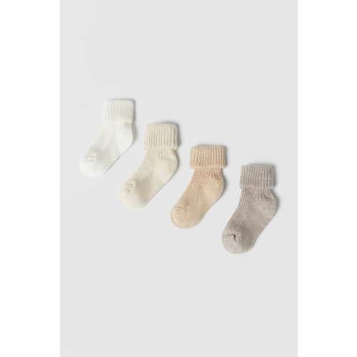 FOUR-PACK OF COLORFUL SOCKS - Light beige | ZARA United States
