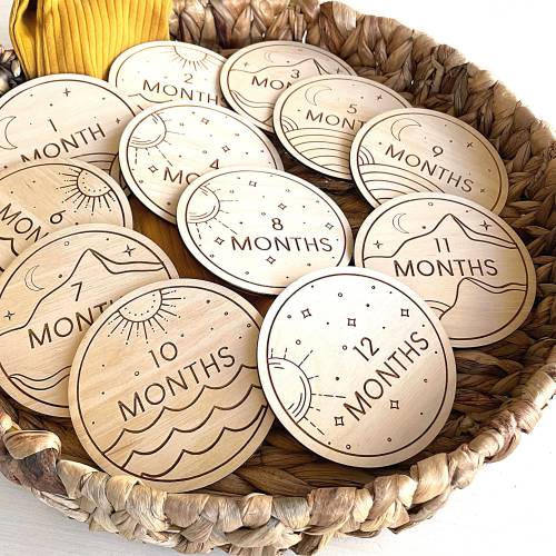 Baby Milestone Cards, Newborn Photo Prop, Gift for New Mom, Boho Baby