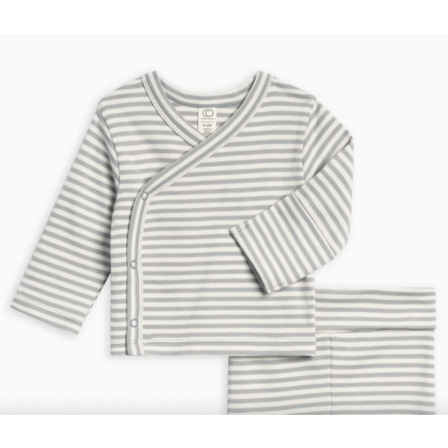 Riley 2 Piece Kimono Wrap Top and Pant Set - Newborn