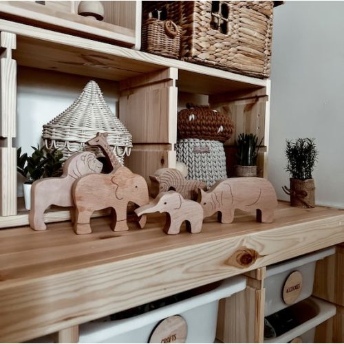 Wooden Safari Toys for Baby, Jungle Animals for Imaginative Play, Child Gift Boys and Girls for Easter - Etsy