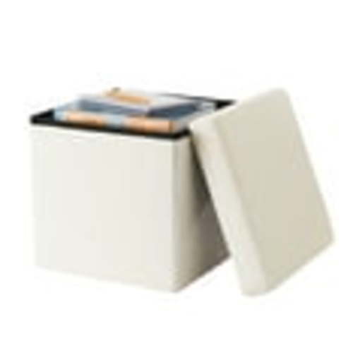 Mainstays Collapsible Storage Ottoman, Cream